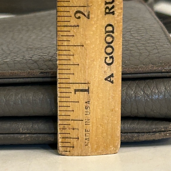 AllSaints Grey Pebbled Leather Crossbody  Purse Wallet - Picture 13 of 14